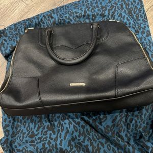 Rebecca Minkoff black bag with gold zipper detail